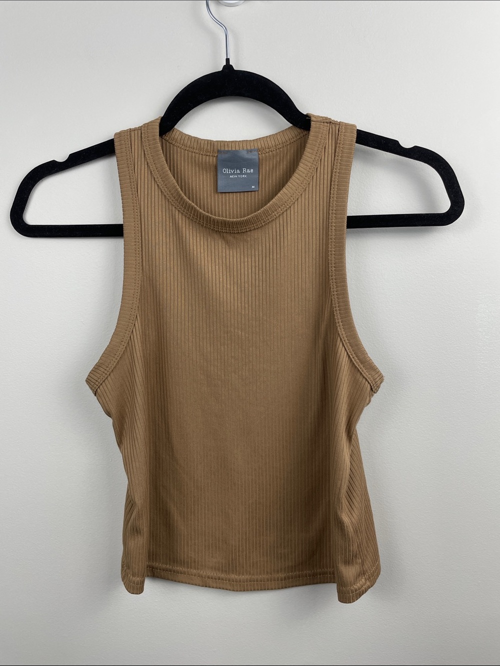 Olivia Rae Ribbed Tank Top in Tan
